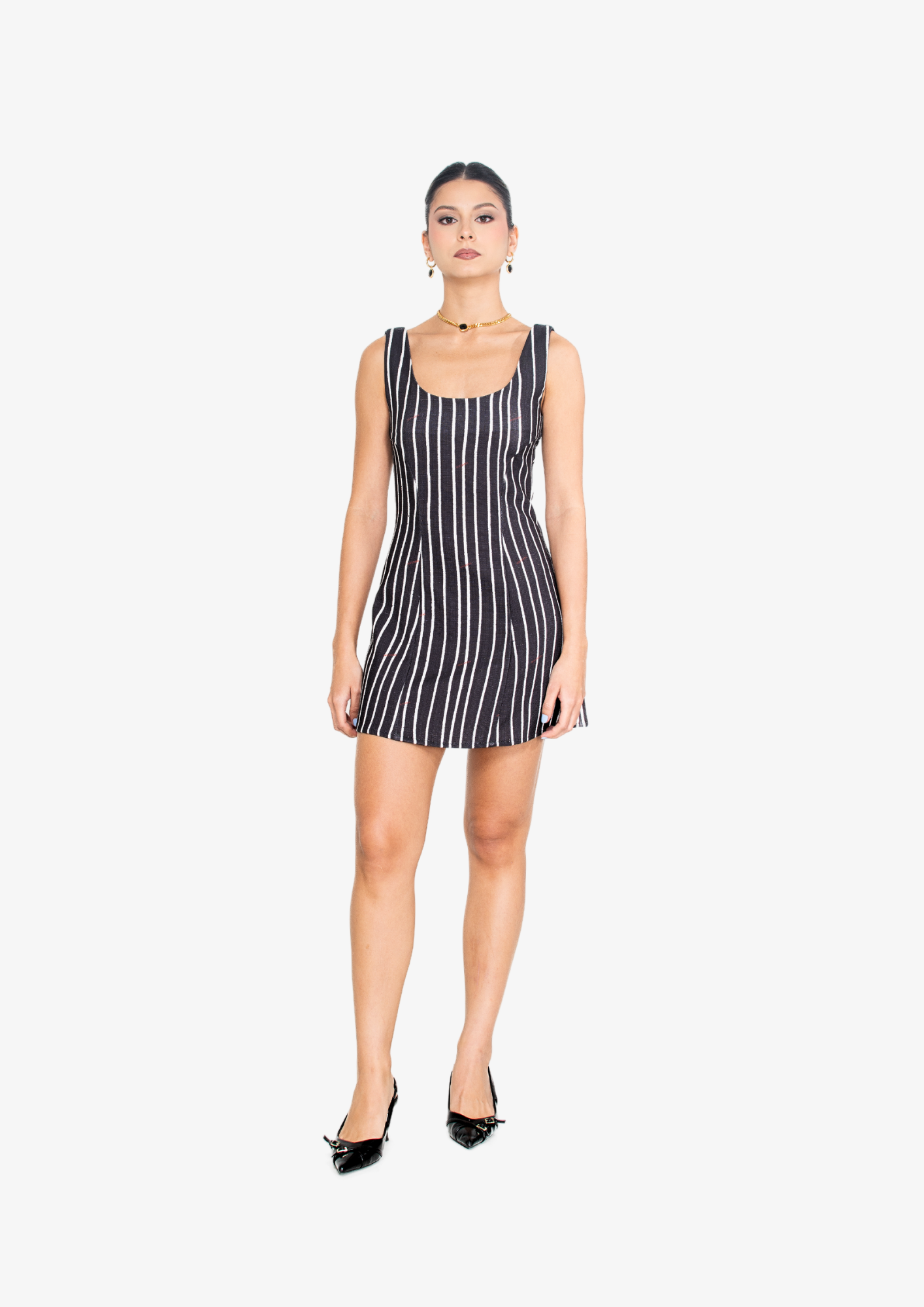 Black Stripes Mini Dress