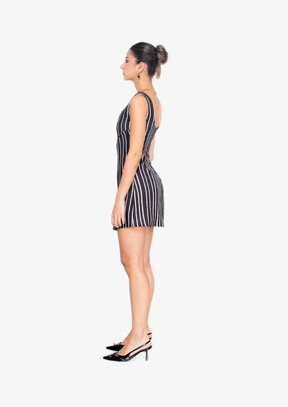 Black Stripes Mini Dress