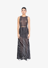 Load image into Gallery viewer, Black Stripes Mesh Skirt
