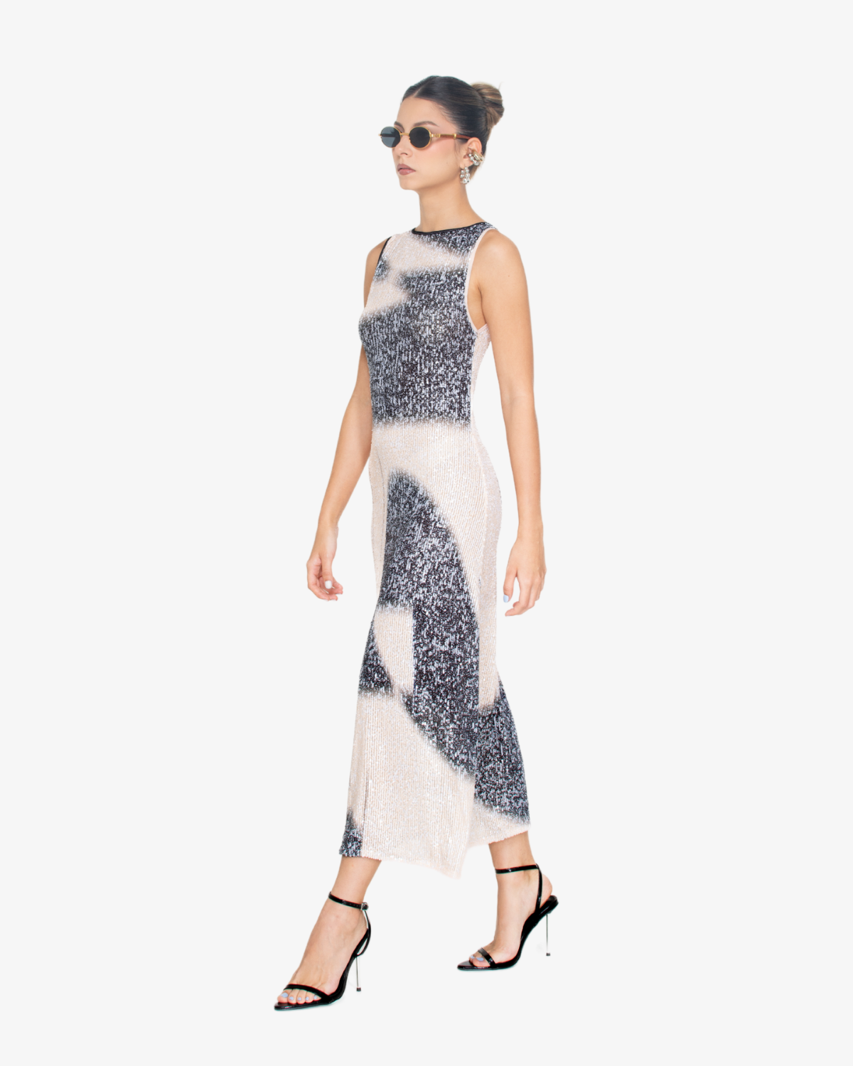 'Figuras' Sequins Tank Dress (B&W)