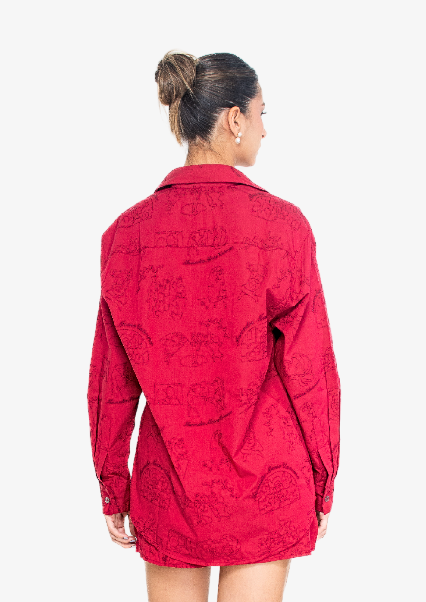 Embroidered Shirt in Red