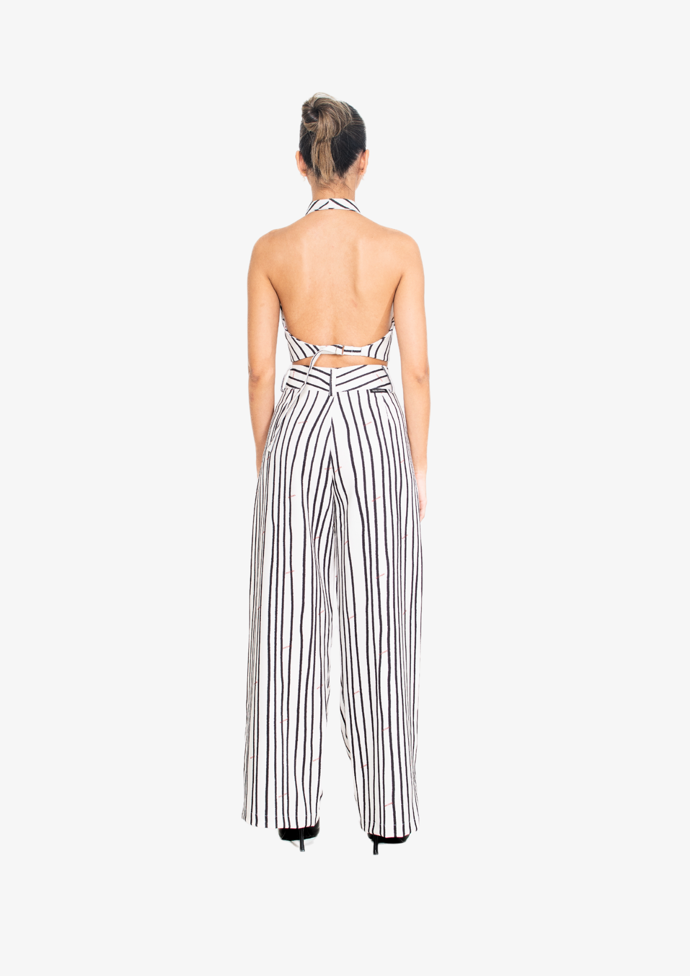 White Stripes Pleated Pants