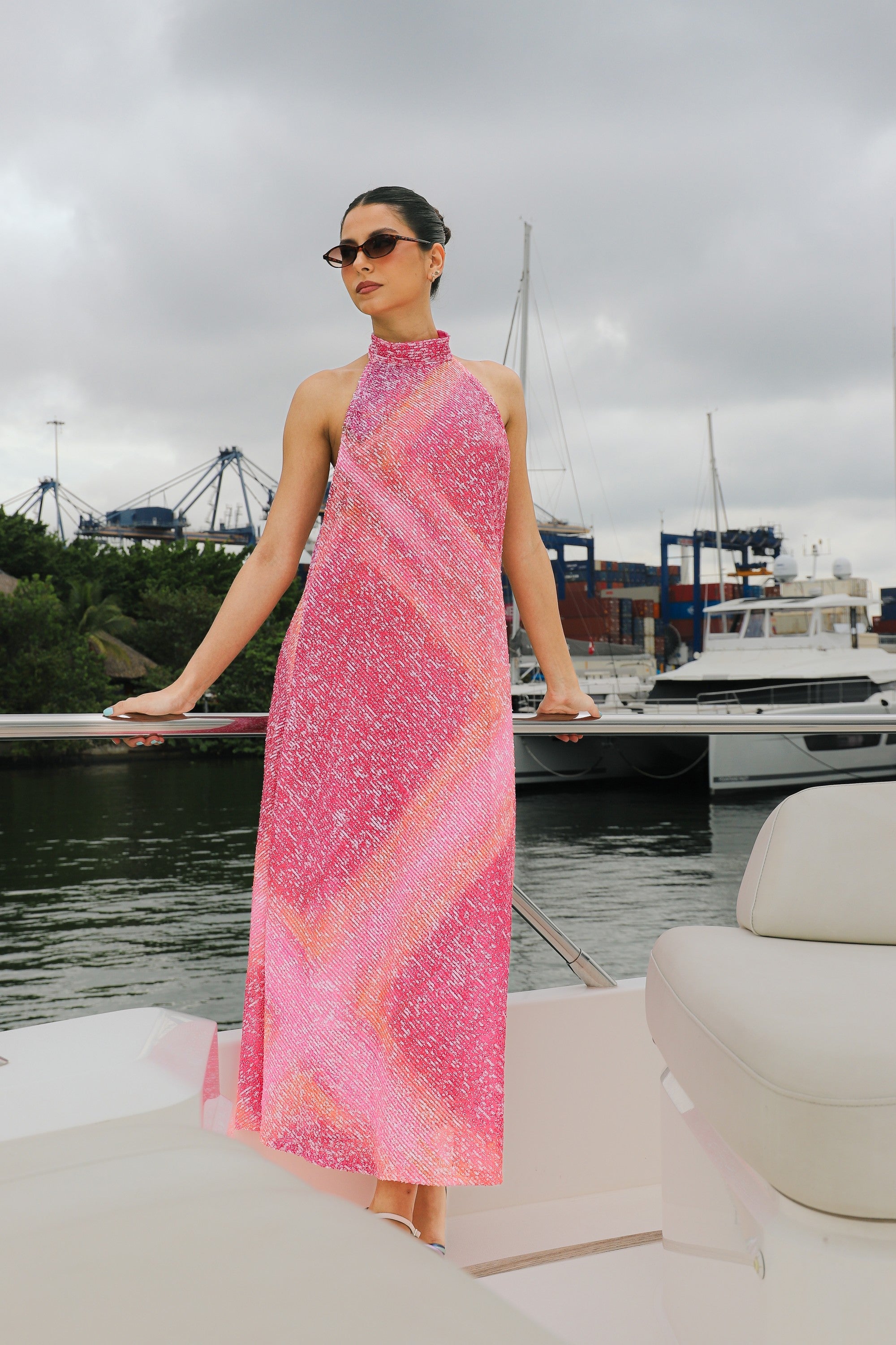 Sequins Halter Dress - Rothko