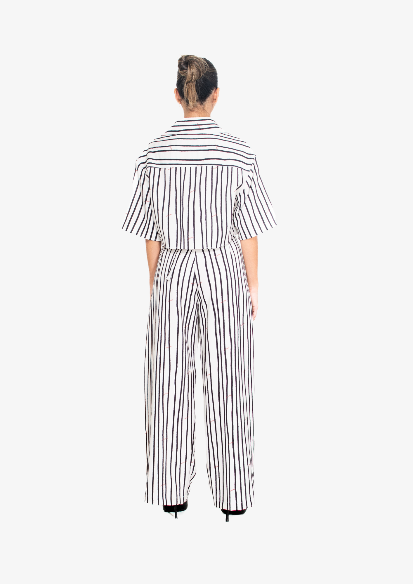 White Stripes Pleated Pants