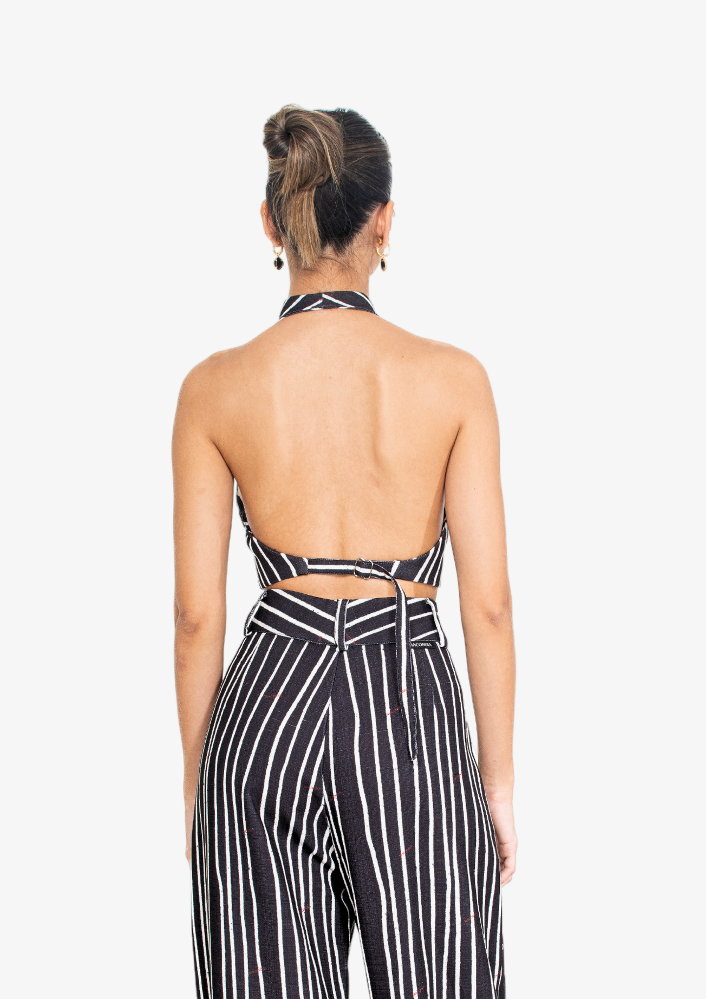 Black Stripes Halter Top