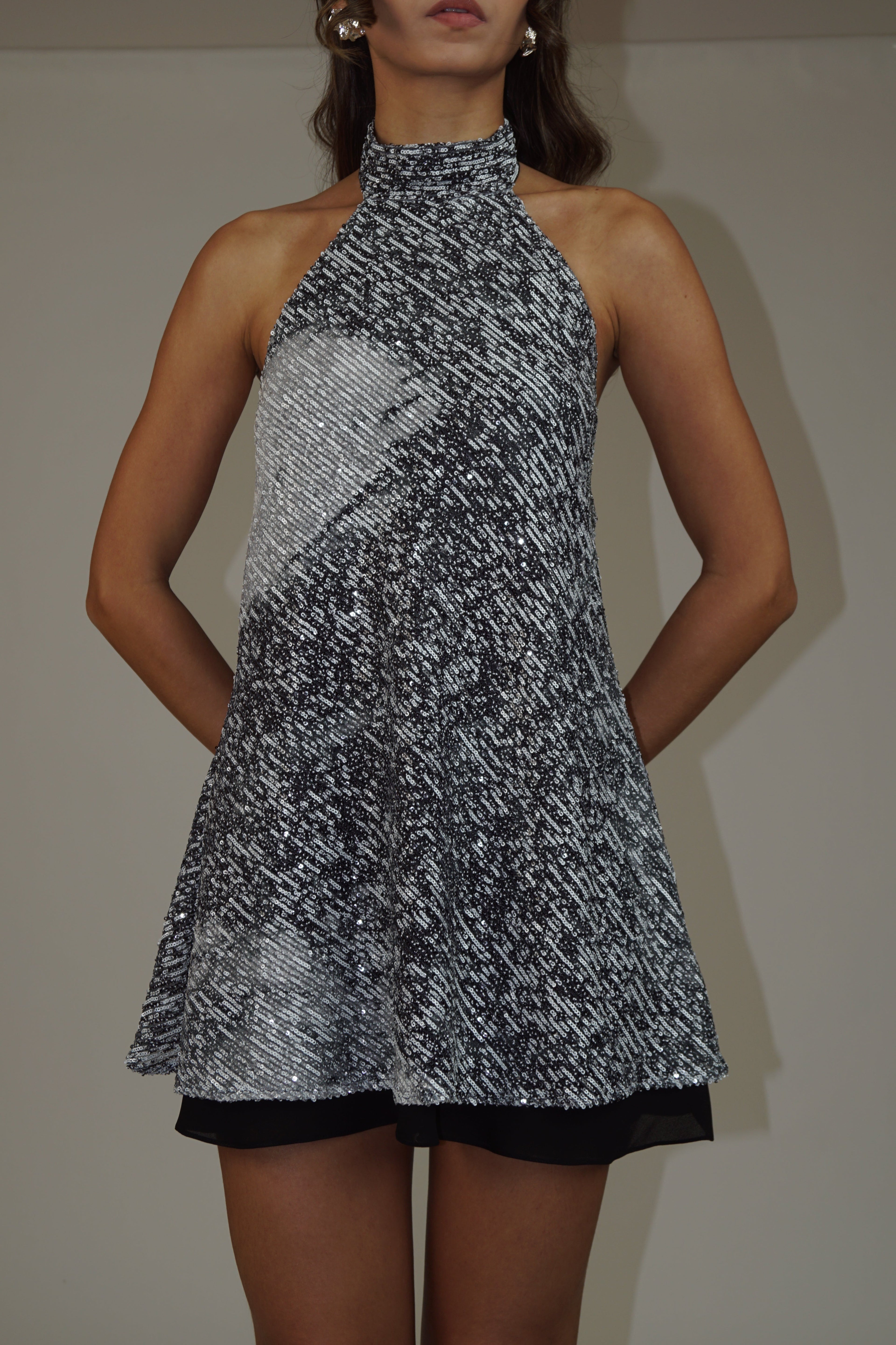 Sequins Mini Dress - Everybody's Town (B&W)