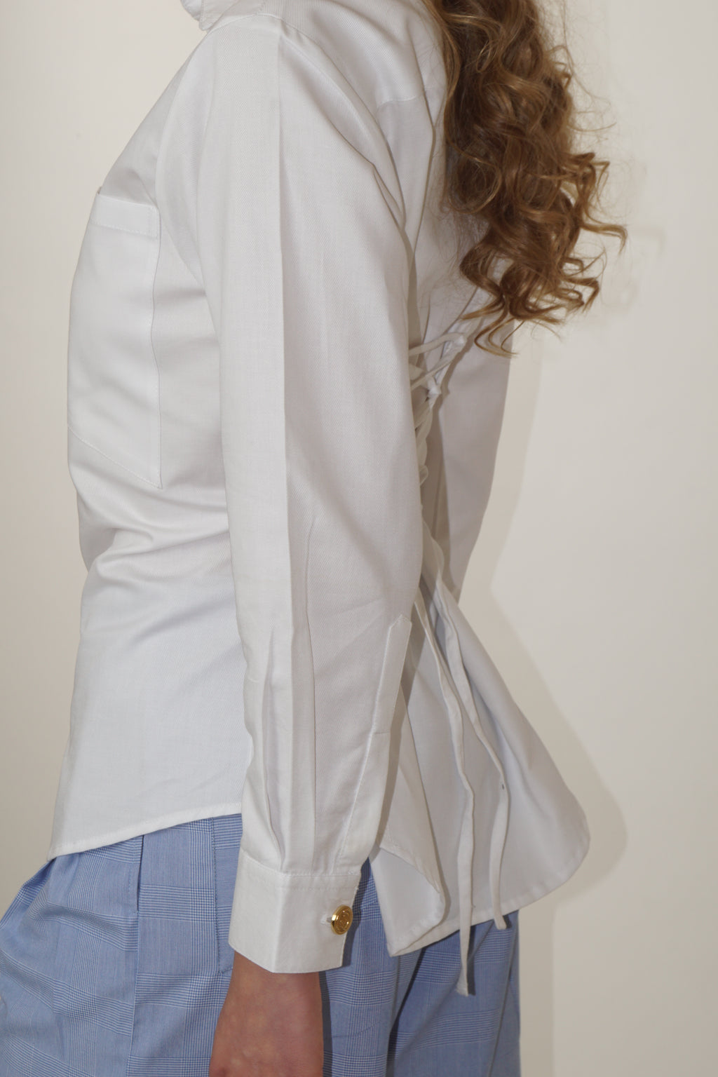 White Studio Shirt Lace-Up