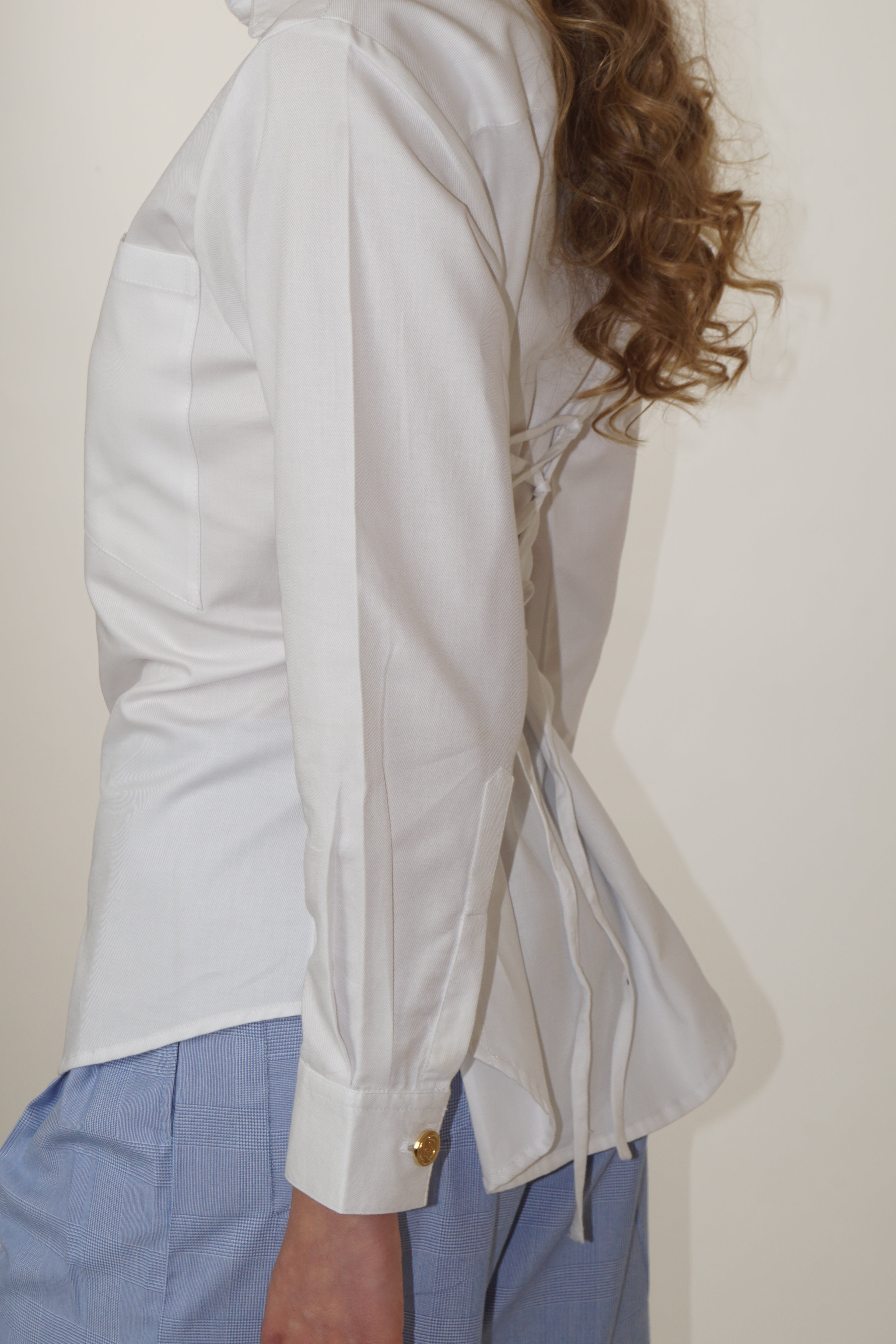 White Studio Shirt Lace-Up