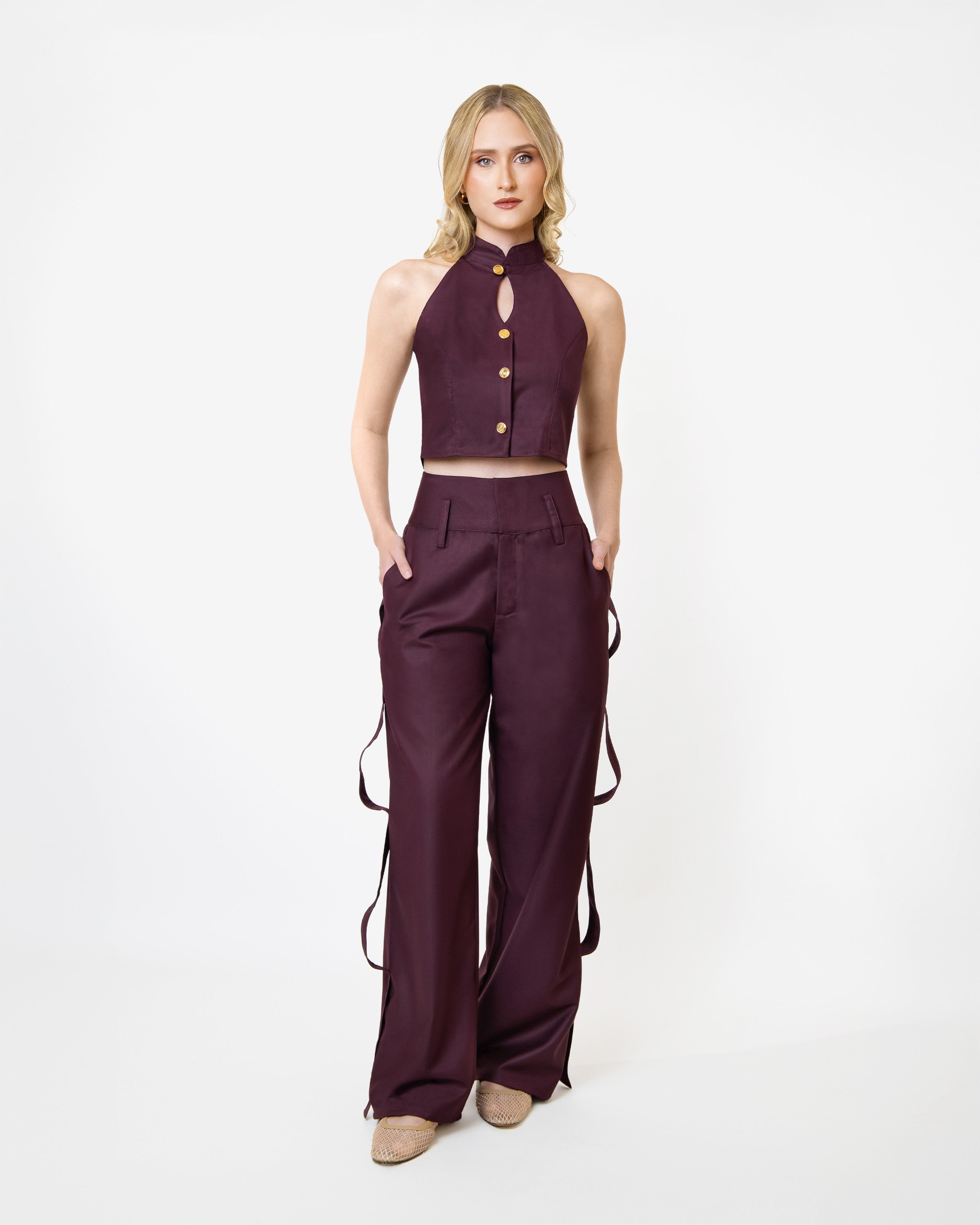 Burgundy Axis Pants