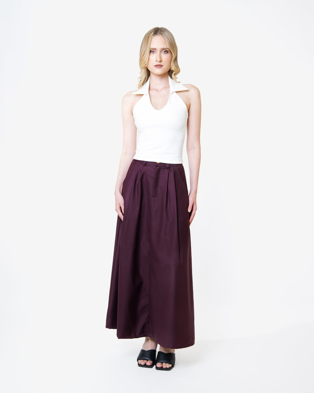Burgundy Agenda Skirt