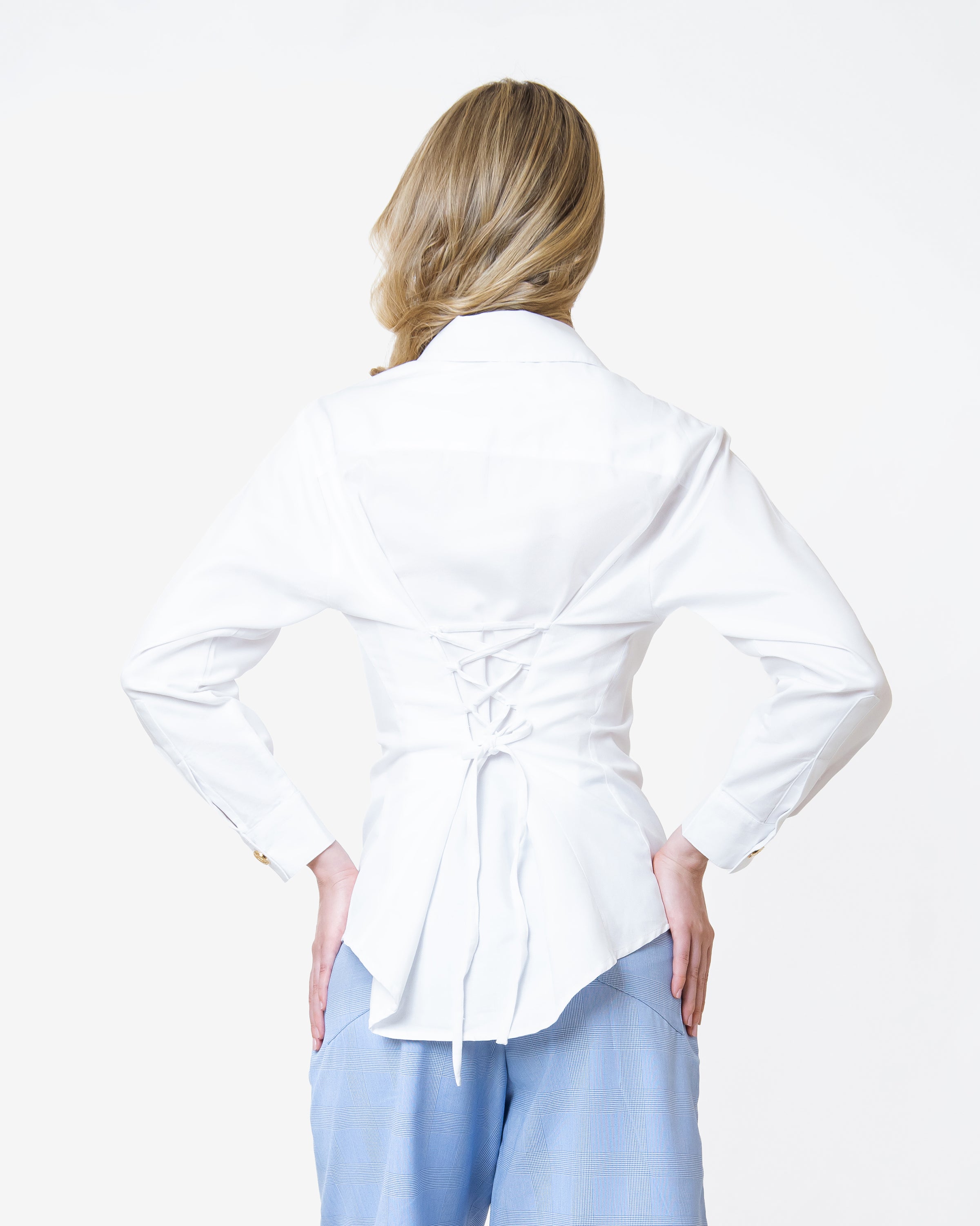 White Studio Shirt Lace-Up