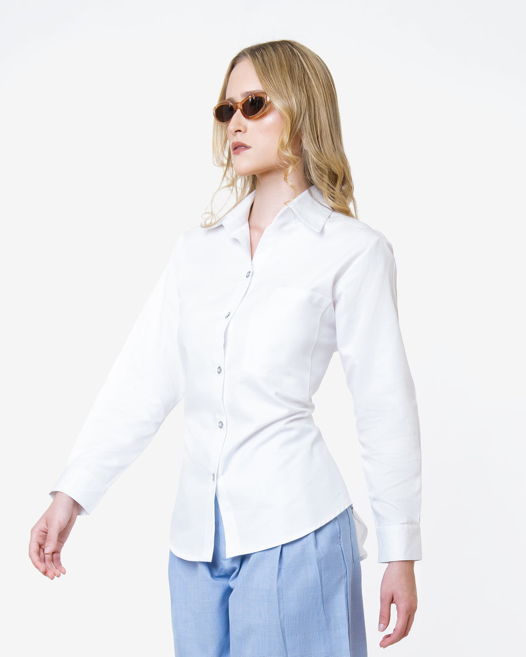 White Studio Shirt Lace-Up