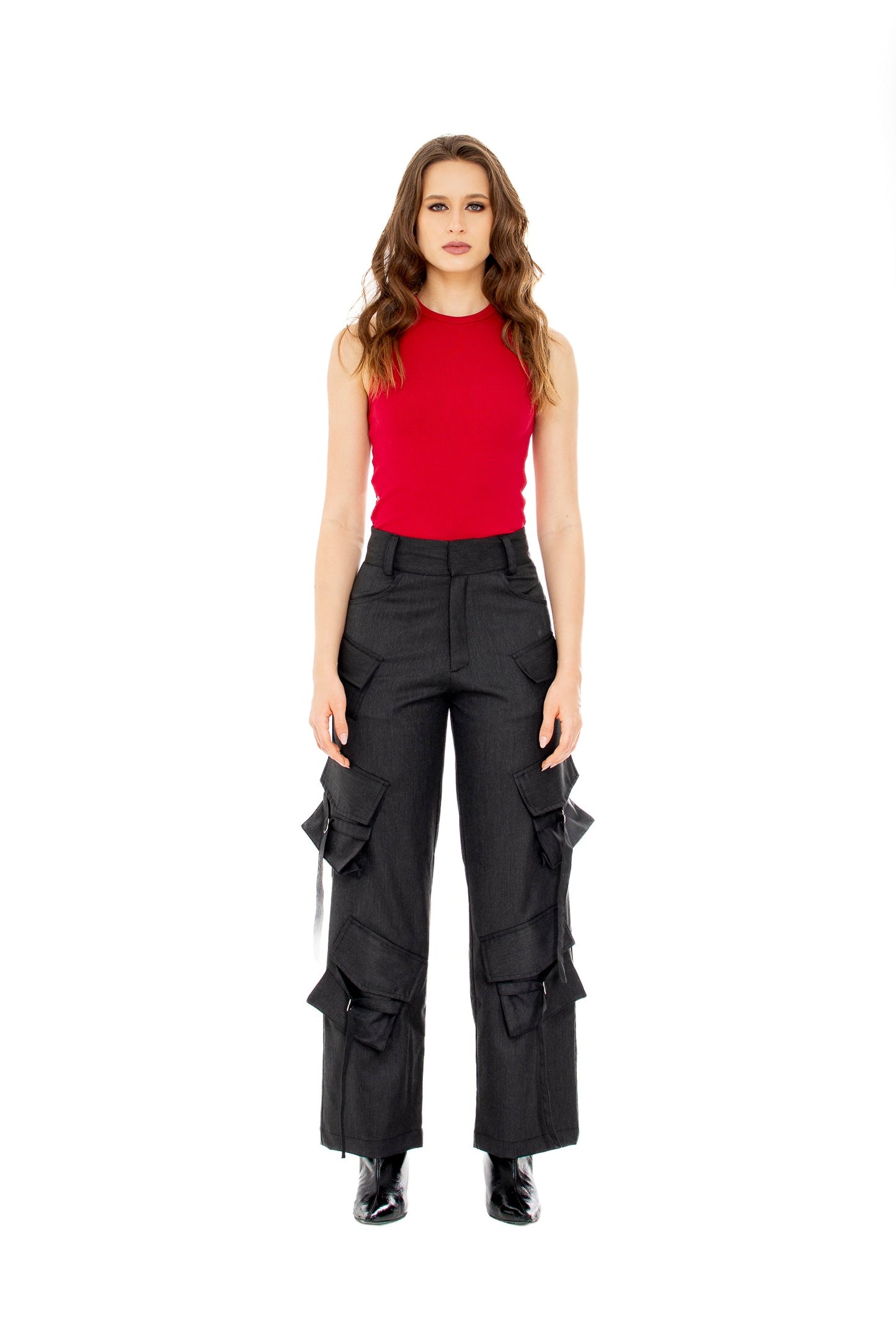 Cargo Pants in Black Viscose