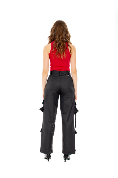 Cargo Pants in Black Viscose