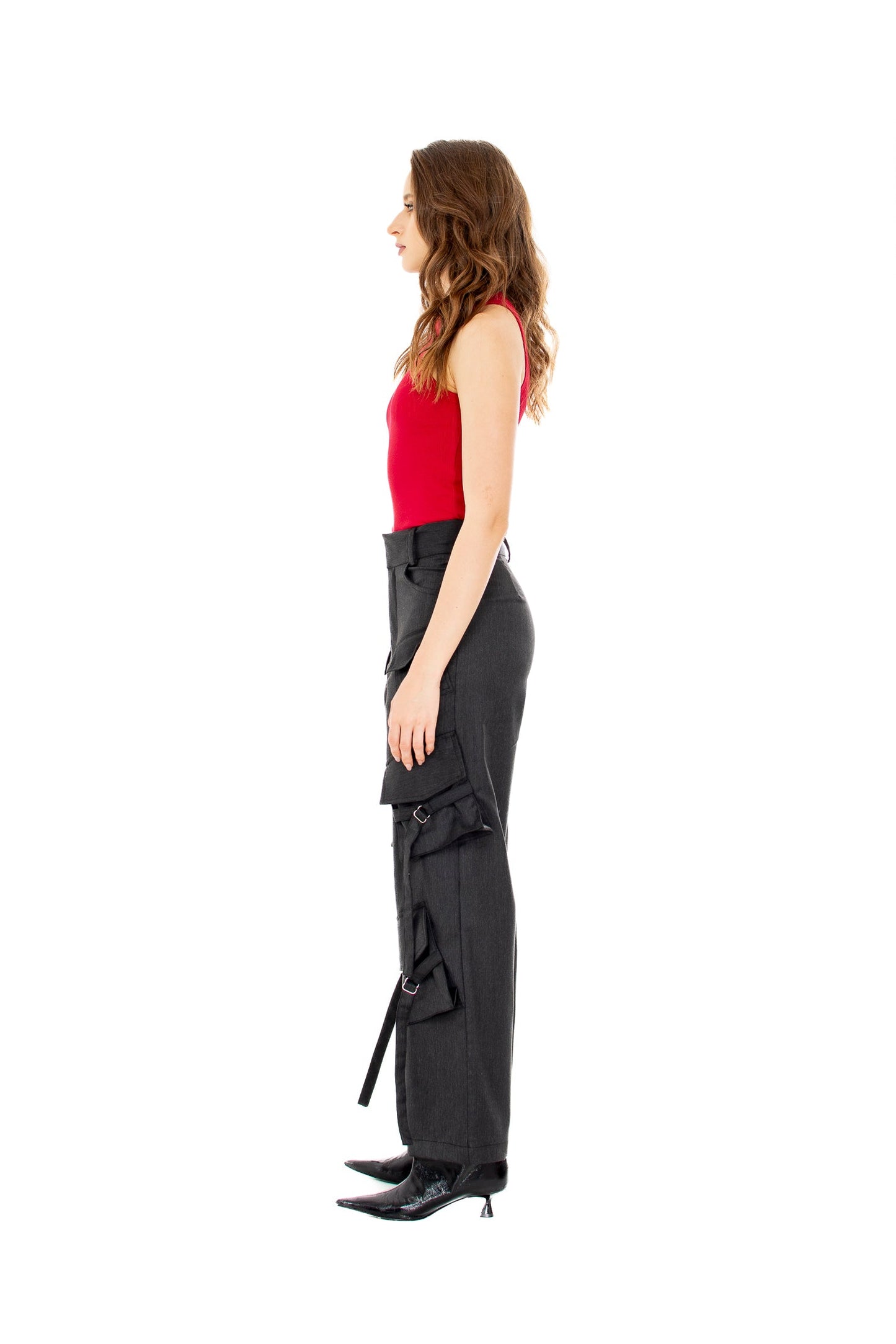 Cargo Pants in Black Viscose