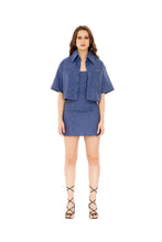 Load image into Gallery viewer, Premium Blue Stripes Mini Dress
