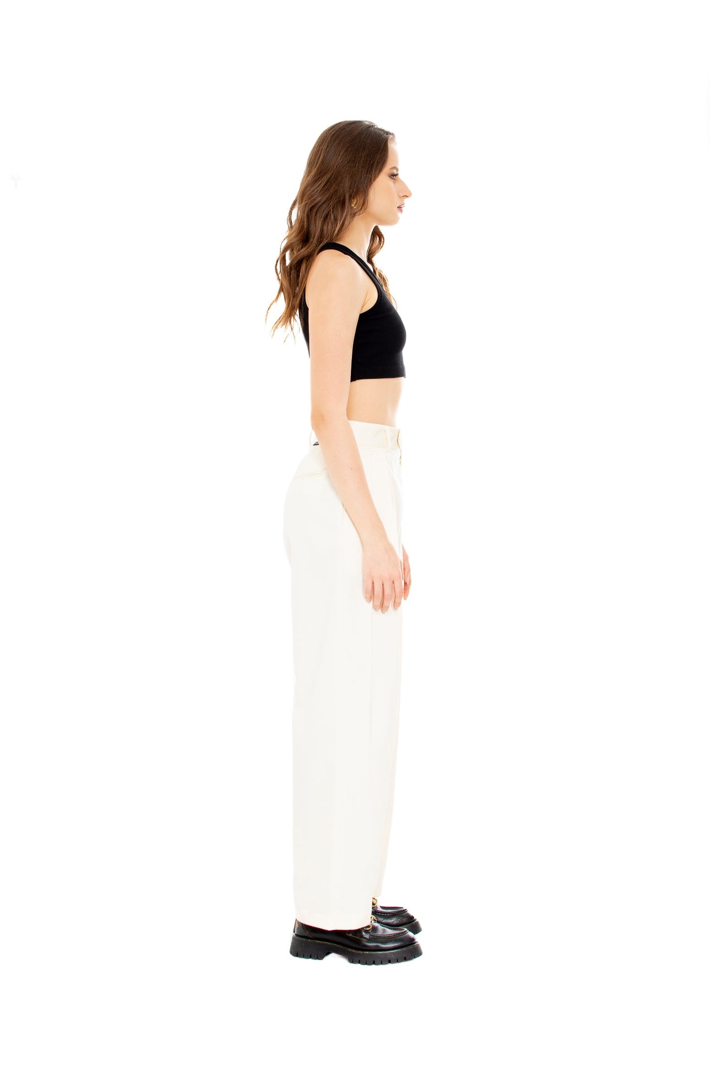 Pleated Trousers in Off-White