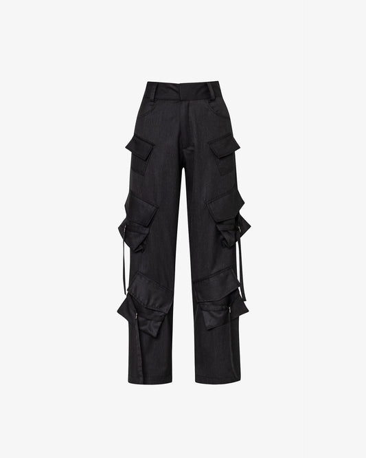 Cargo Pants in Black Viscose