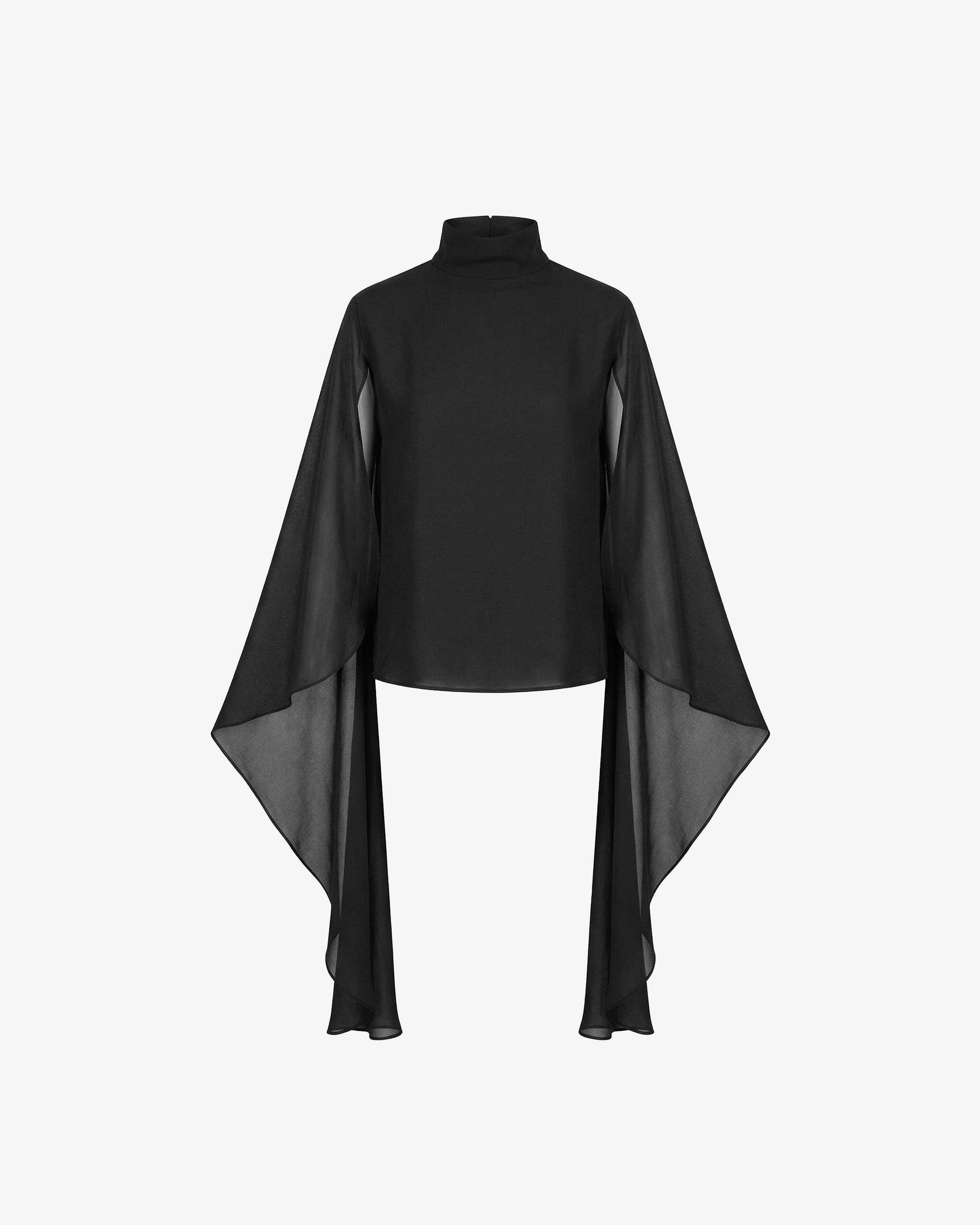 Black Cape Blouse
