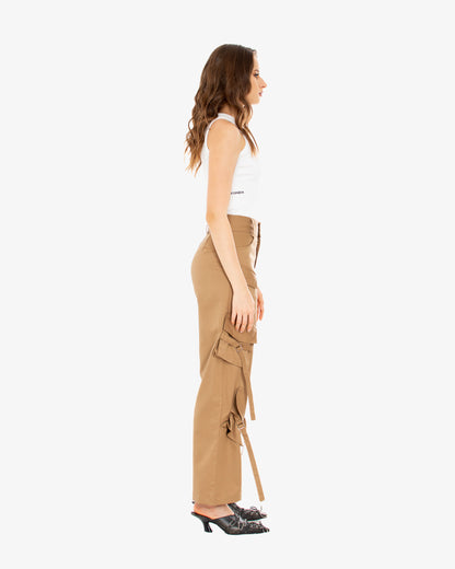 Cargo Pants in Beige Viscose