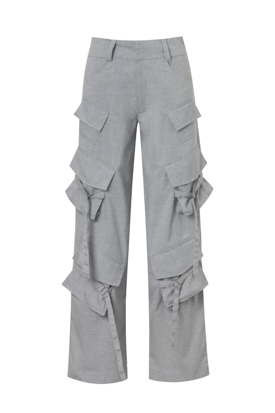 Viscose Cargo Pants - Light Gray