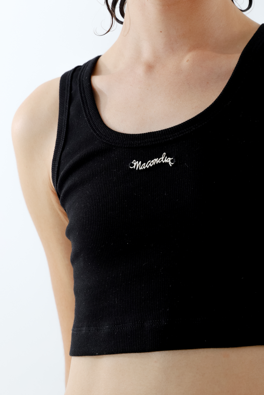 THE ‘MACONDIA’ BLACK CROP TOP