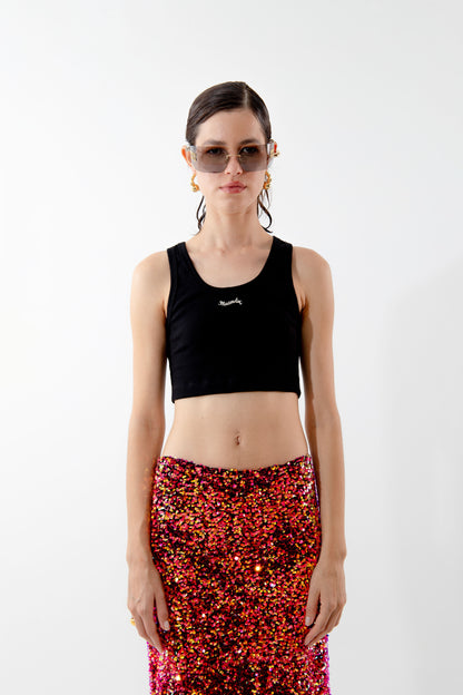 THE ‘MACONDIA’ BLACK CROP TOP