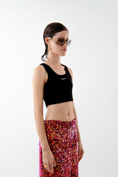 THE ‘MACONDIA’ BLACK CROP TOP