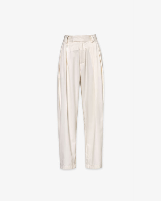 Pleated Trousers in Off-White