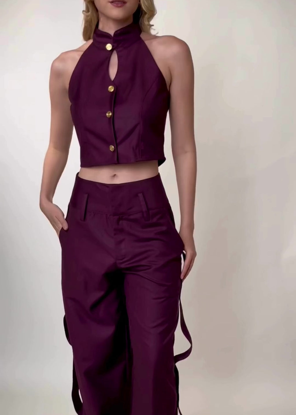 Burgundy Axis Pants