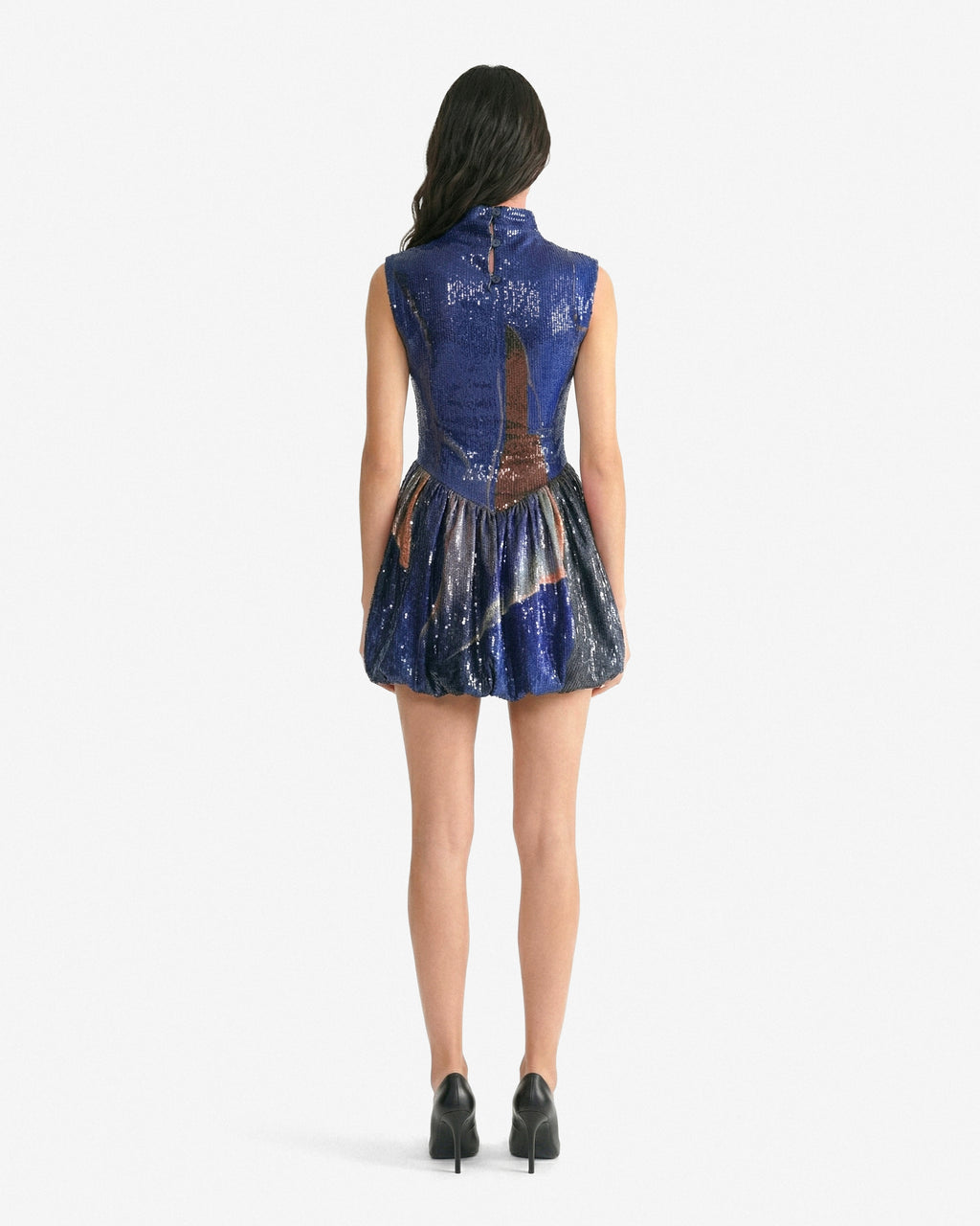 Sequin Bubble Mini Dress - Diving