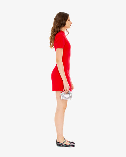 Structured Mini Dress in Red